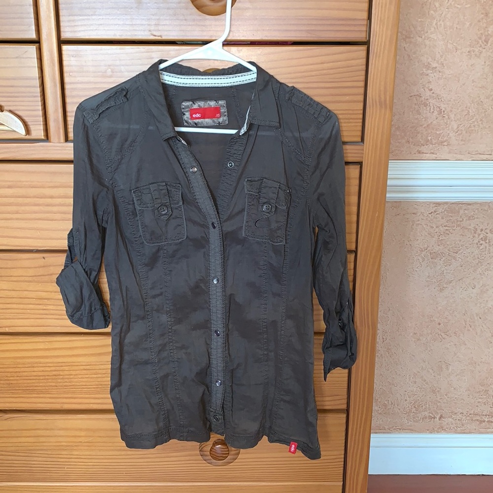 army green blouse